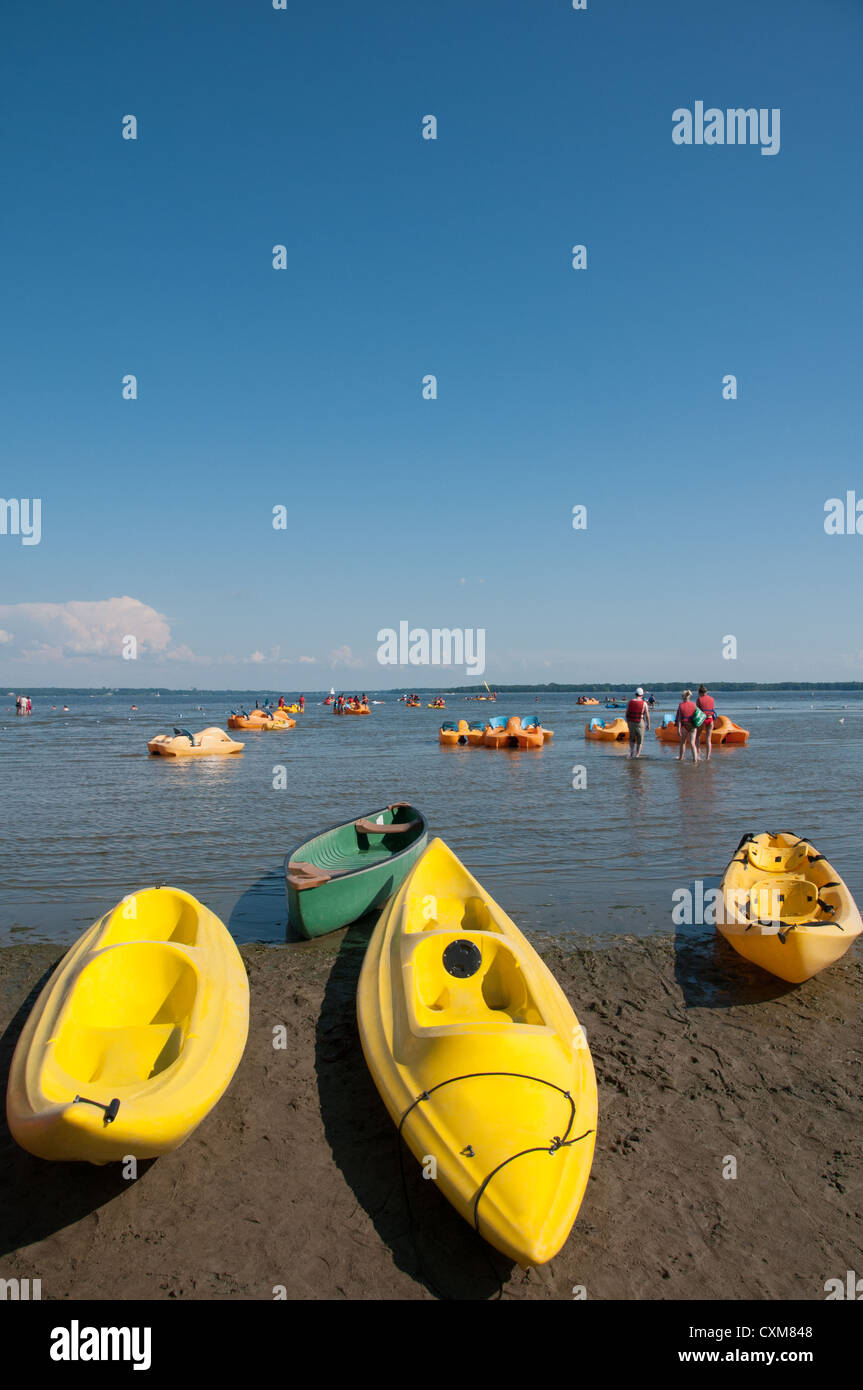 Plage de parcs nationaux d'Oka, au lac des Deux Montagnes, rivière des Outaouais Laurentides Canada Banque D'Images