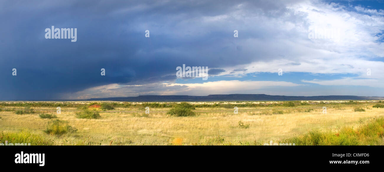 Dark storm les nuages qui se forment dans le Nouveau Mexique le long de la célèbre Route 66 Banque D'Images