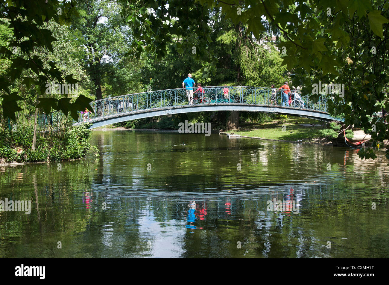 Parc à Bordeaux, France - le jardin public, parc du centre-ville urbain en été Banque D'Images