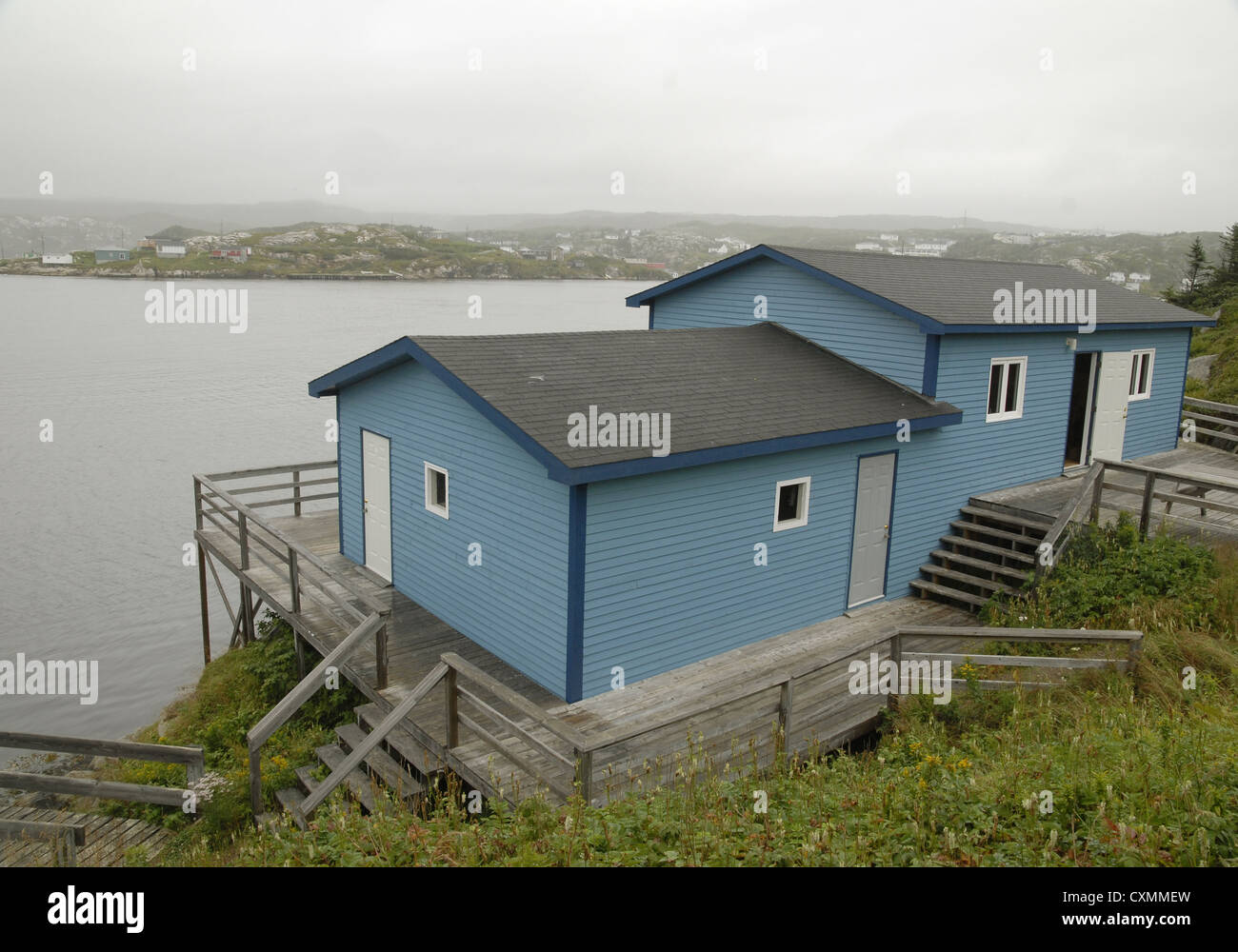 Maison de pêcheur au musée Rose Blanche, à Terre-Neuve Banque D'Images