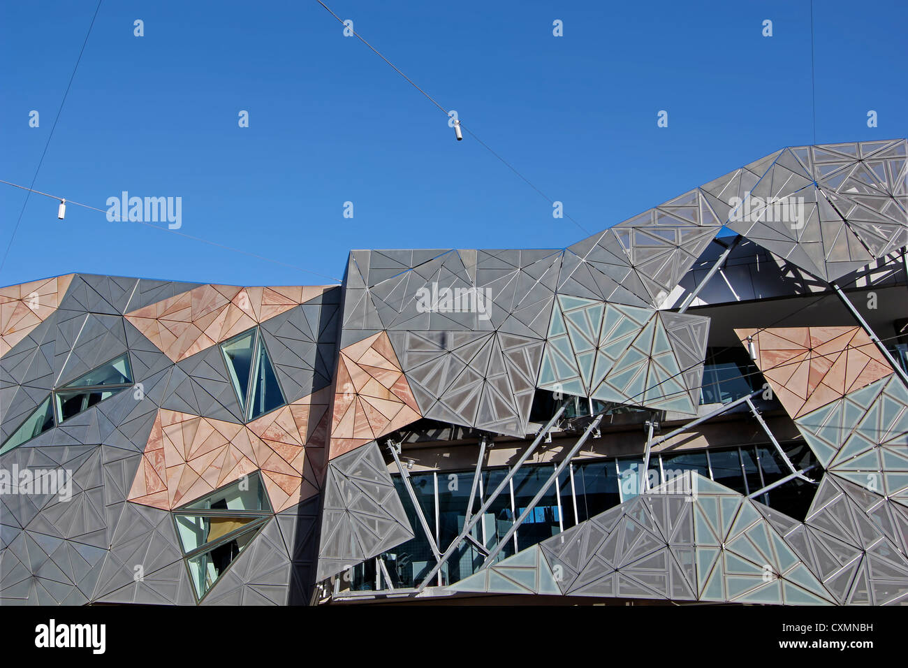 (Façade triangulaire fractale de Federation Square, Melbourne) Banque D'Images