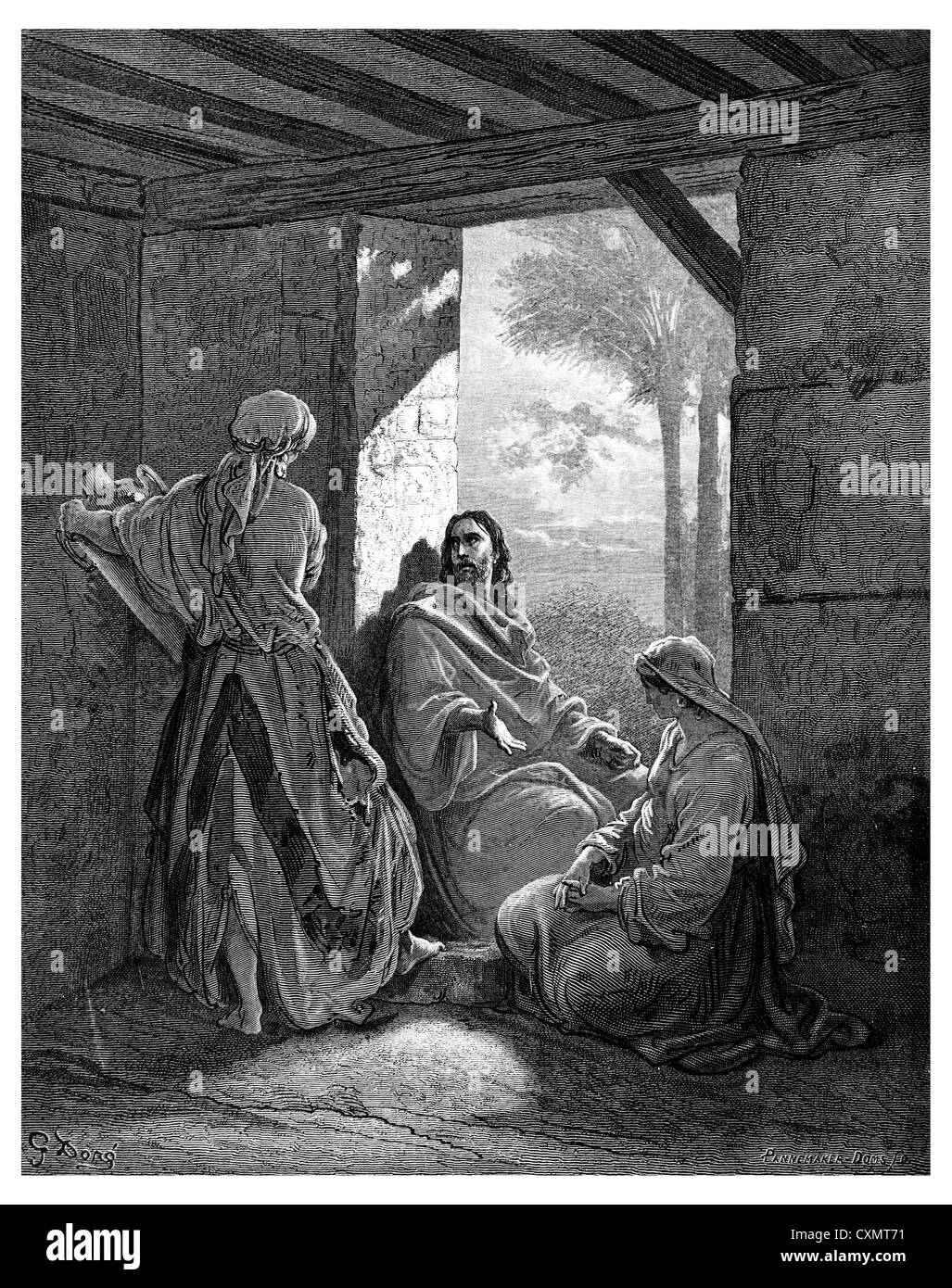 Jésus à Matha et Mary Banque D'Images