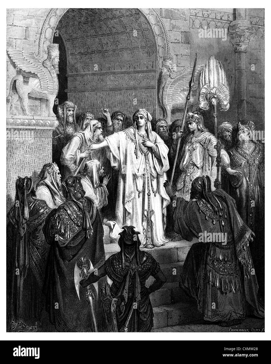 La Reine Basthi refuse d'aller vers le roi, | Les gens regarder son Banque D'Images