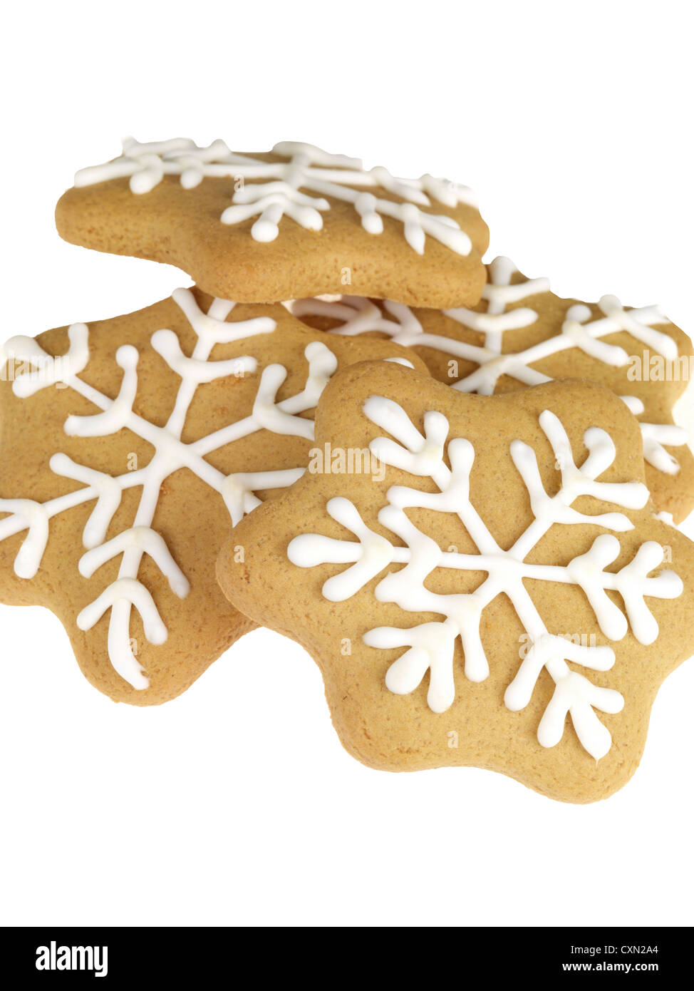 La nouveauté de la décoration de Noël Biscuits sur un fond blanc avec un chemin de détourage et aucun peuple Banque D'Images