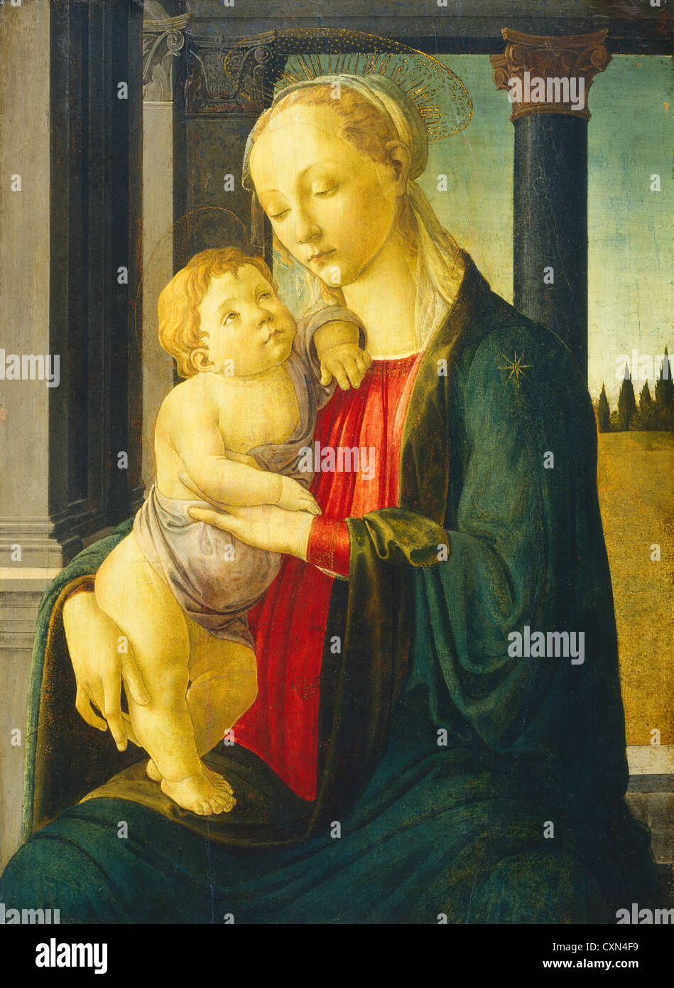 Sandro Botticelli, vierge et l'enfant, l'Italien, 1446 - 1510, ch. 1470, tempera sur panneau Banque D'Images