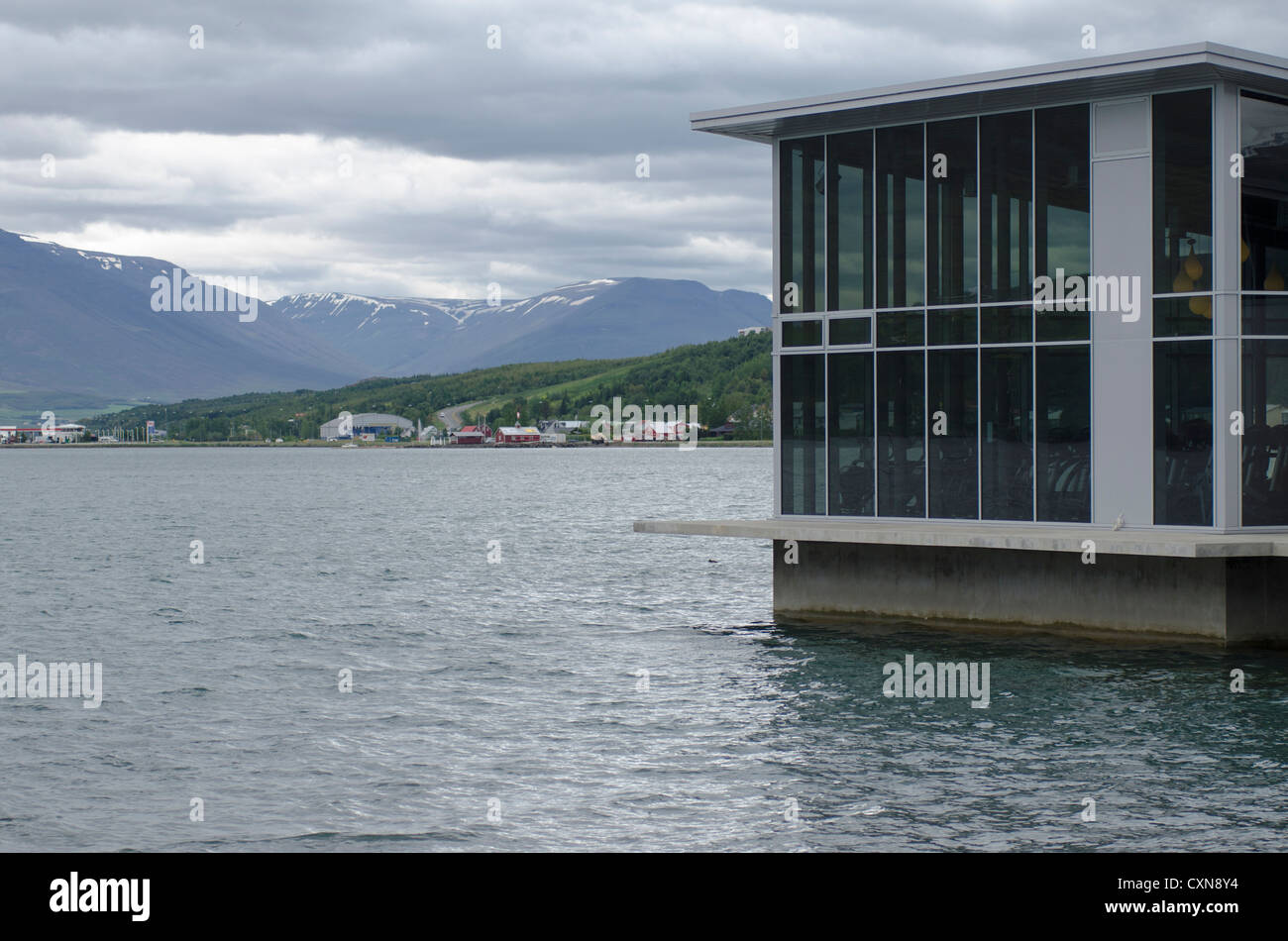 Ville portuaire d'Akureyri, Islande Banque D'Images