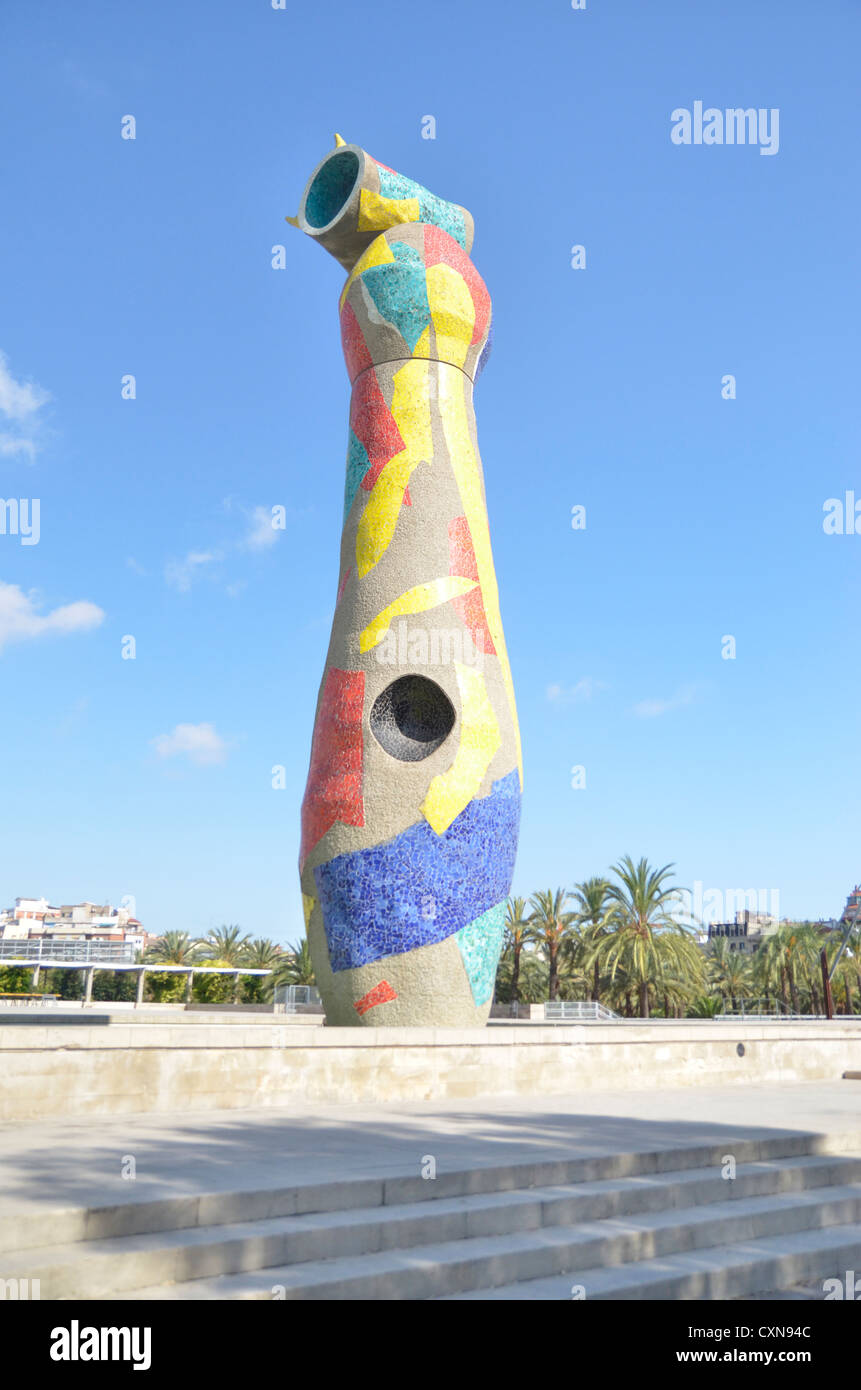 Dona i ocell sculpture - femme et oiseau- de l'artiste Joan Miró Banque D'Images