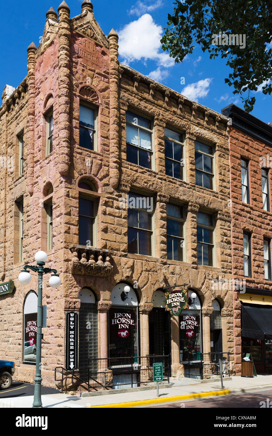 L'Iron Horse Inn sur la rue du bois mort dans la ville historique de Deadwood, Dakota du Sud, USA Banque D'Images