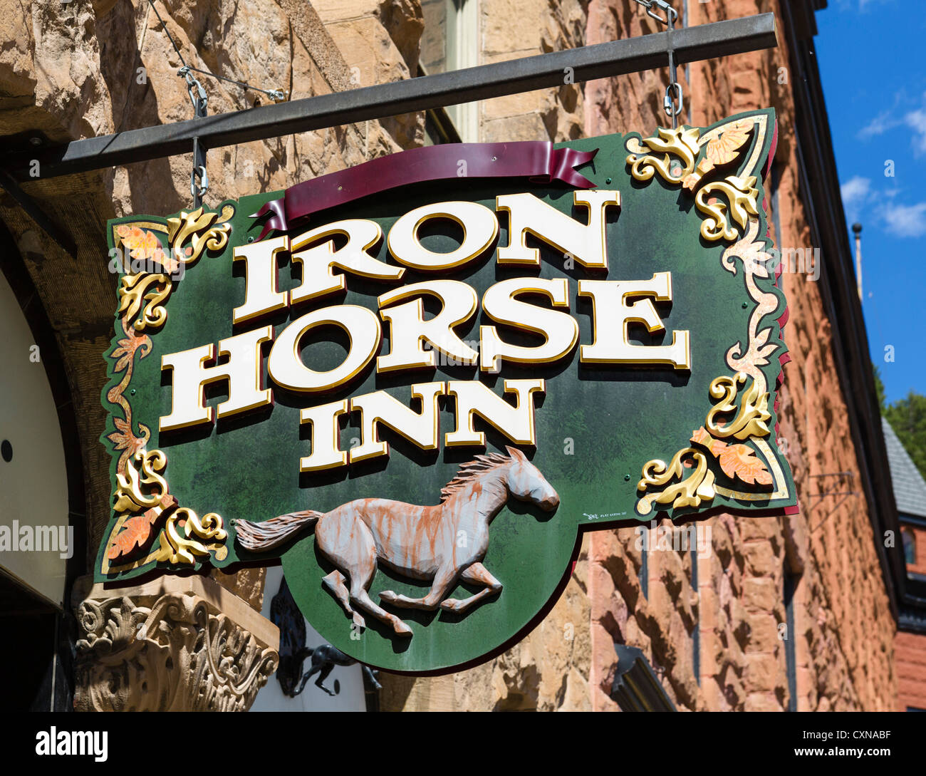L'Iron Horse Inn sur la rue du bois mort dans la ville historique de Deadwood, Dakota du Sud, USA Banque D'Images