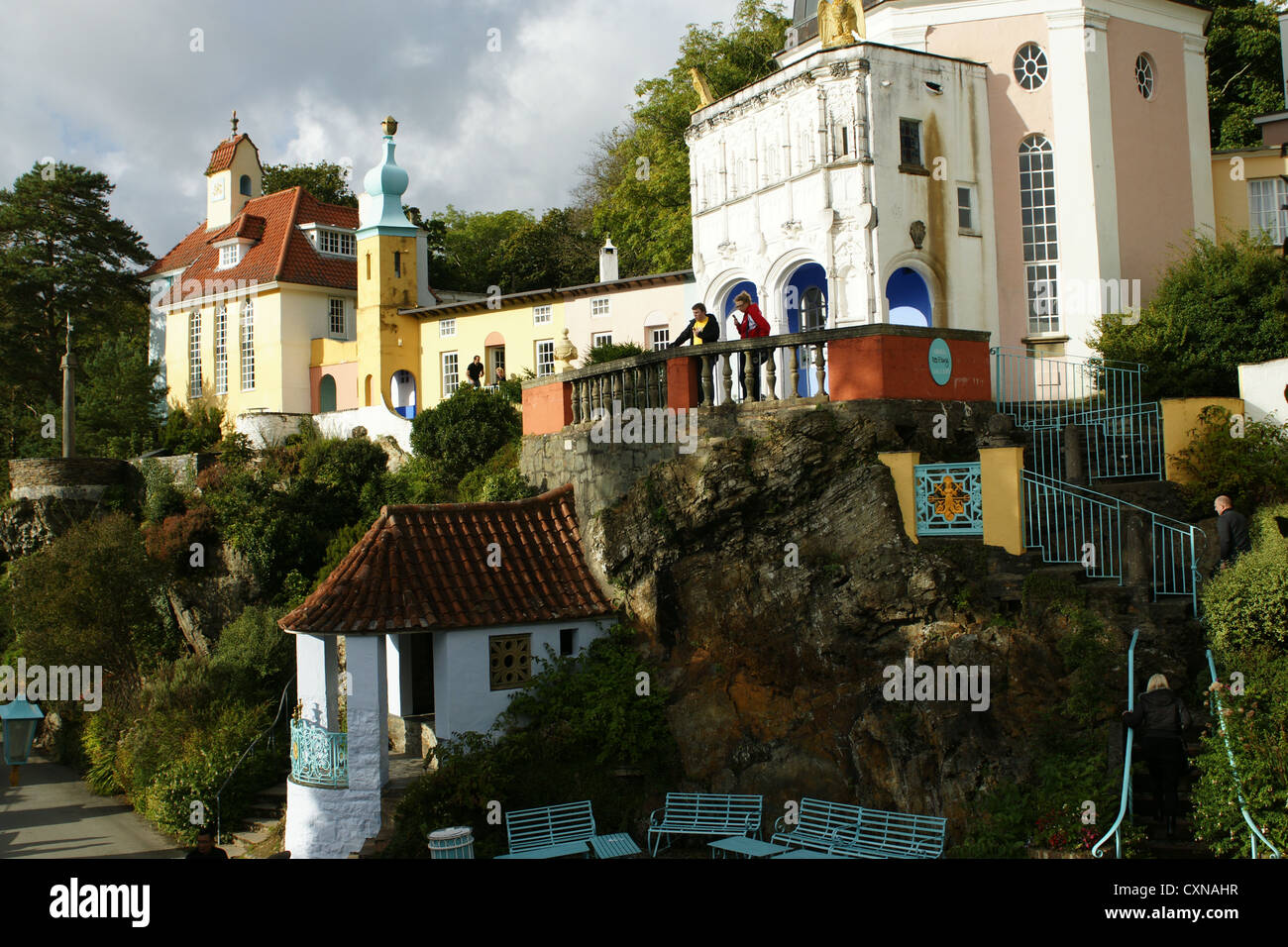 Ligne Chantry et le Panthéon, Portmeirion, au nord du Pays de Galles Banque D'Images