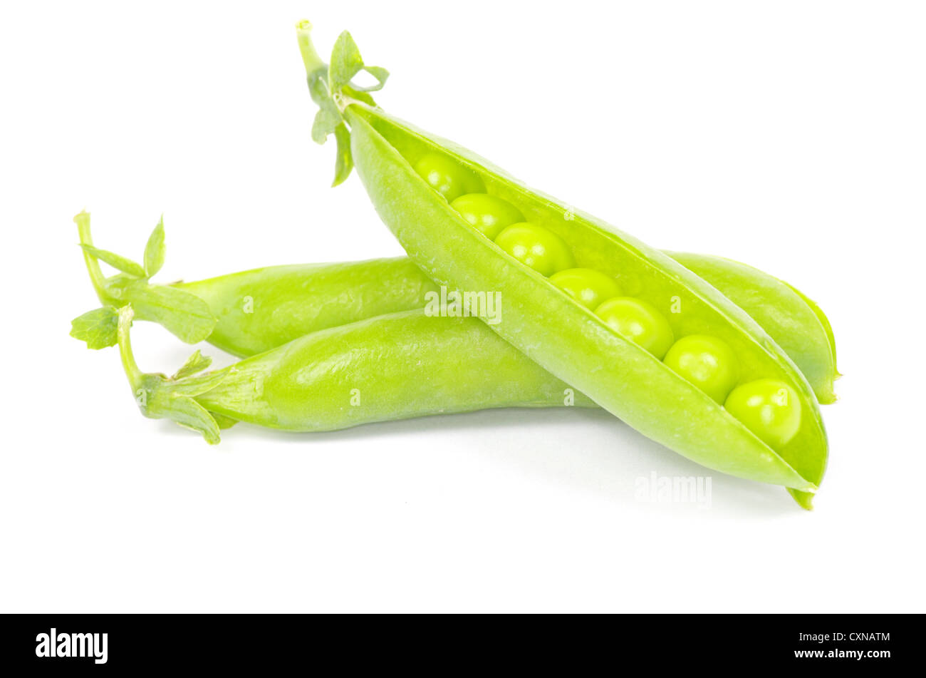 Petits pois légumes libre isolated on white Banque D'Images