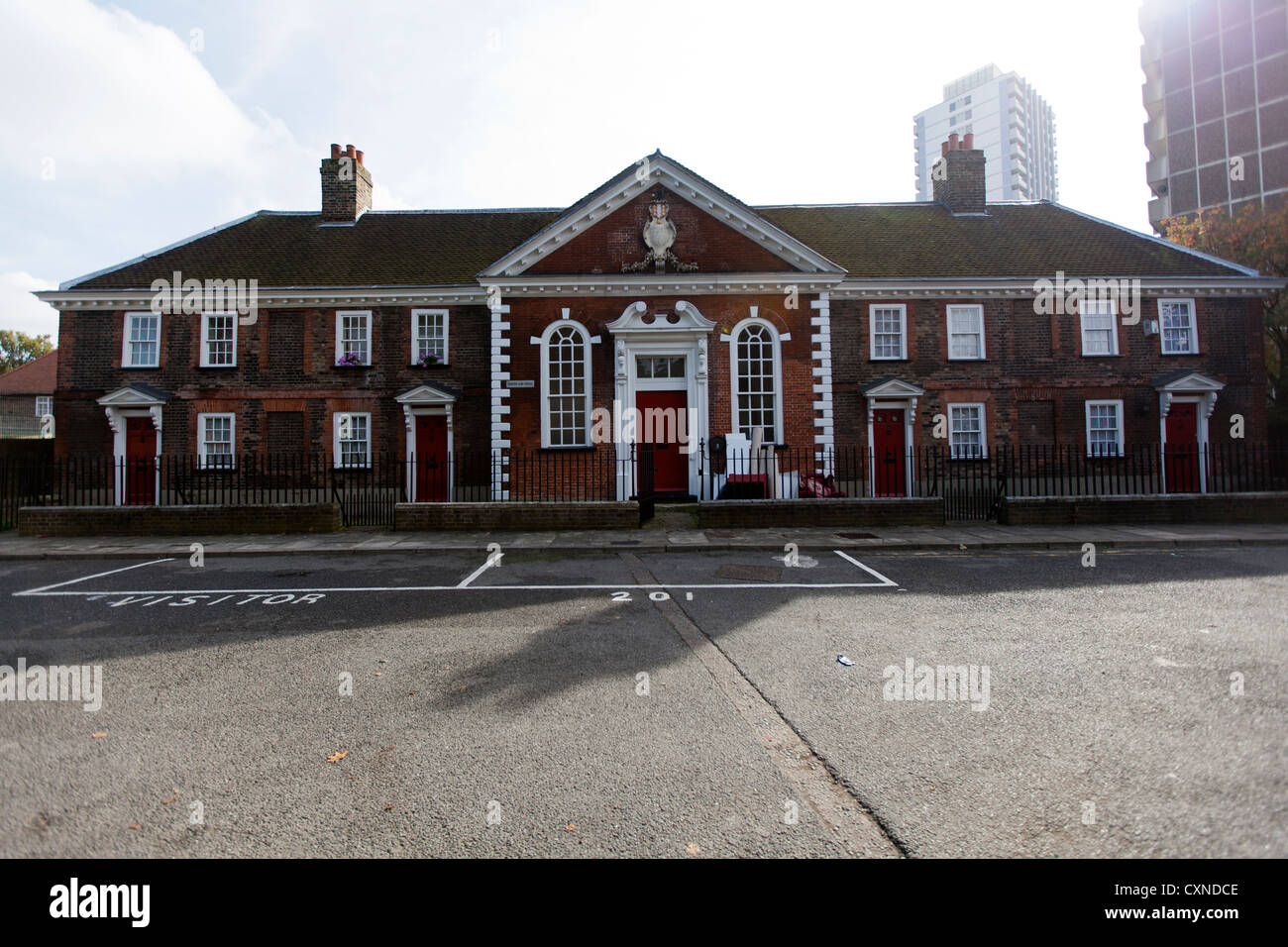 Les tabliers, hospices et Chapelle Freckeisen façon, Tower Hamlets, London, England, UK. Banque D'Images