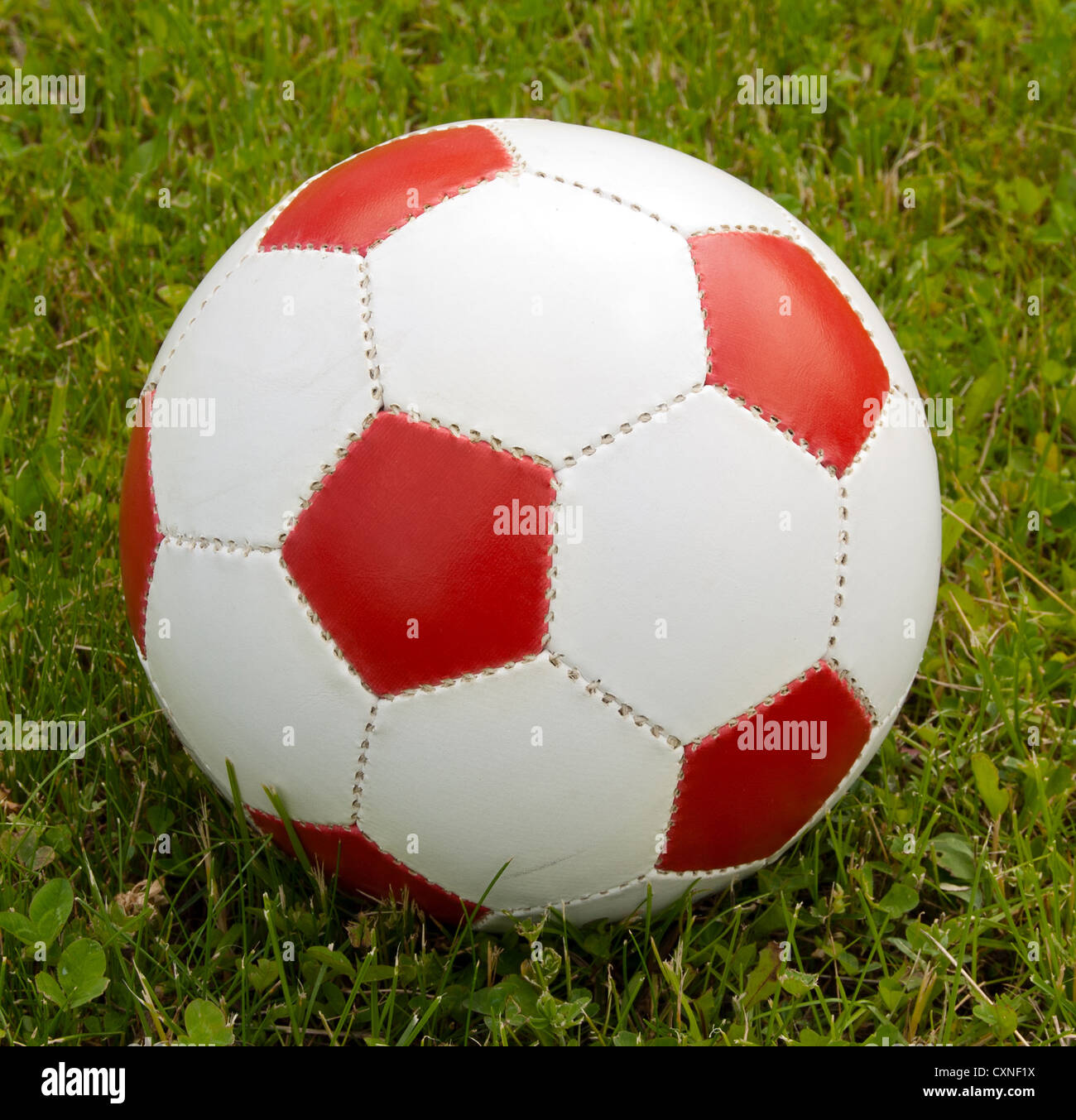 Un ballon de football sur terrain Banque D'Images