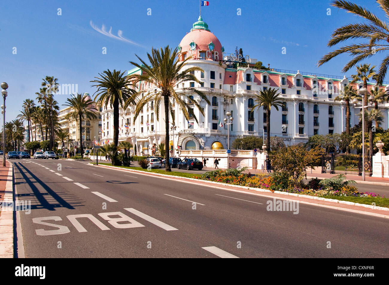 Europe France Nice, Promenade des Anglais l'Hotel Negresco Banque D'Images
