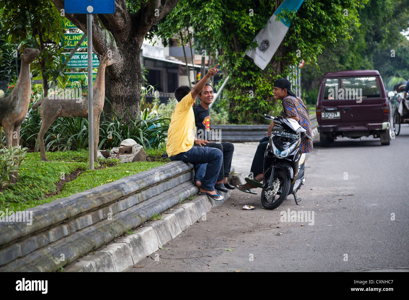 La vie de rue à Yogyakarta en Indonésie Banque D'Images