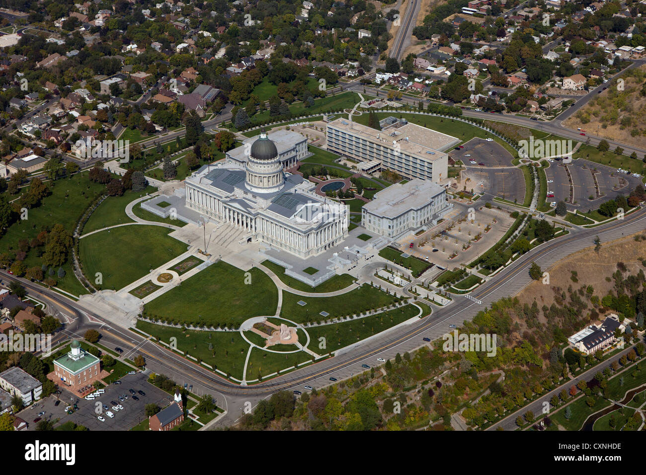 Photographie aérienne State Capitol, Salt Lake City, Utah Banque D'Images