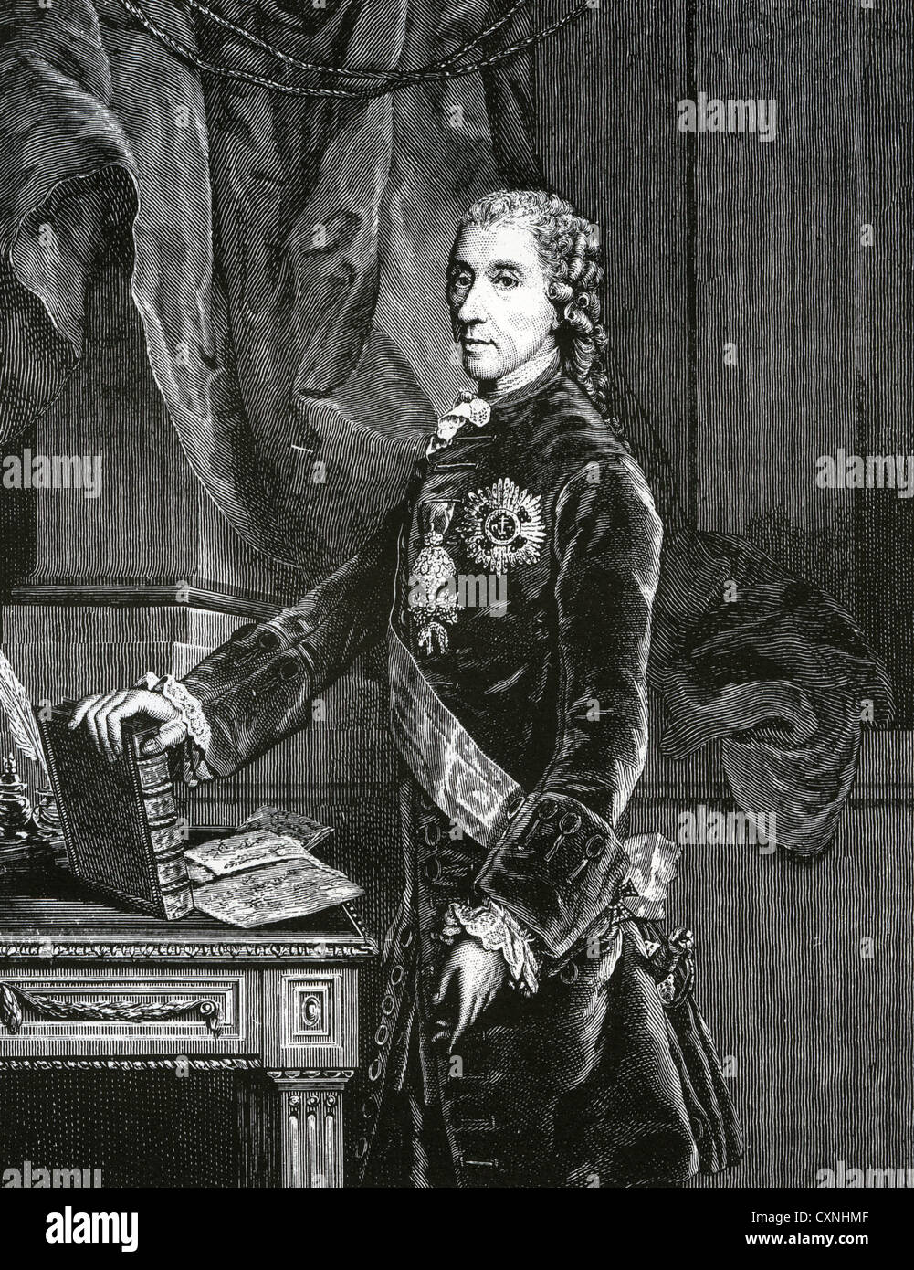 WENZEL ANTON, Prince de Kaunitz-Rietberg (1711-1794) diplomate de l'Empire romain saint Banque D'Images