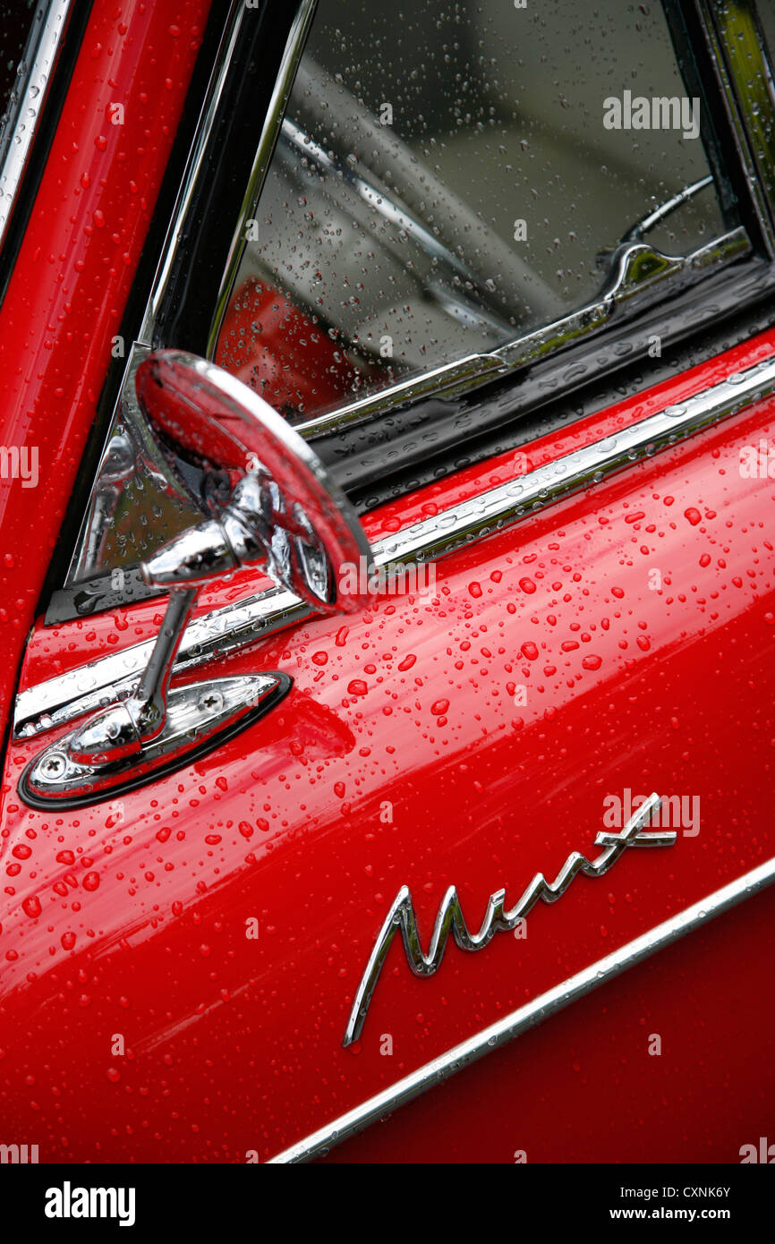 Hillman Minx Rouge Classic Car close up shot Banque D'Images