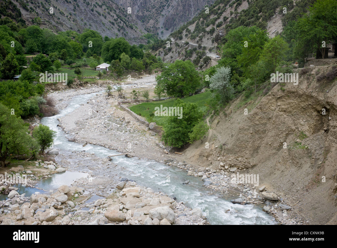 La vallée de Rumbur inférieur, Kalasha, Desh, Chitral, Khyber-Pakhtunkhwa, Pakistan Banque D'Images