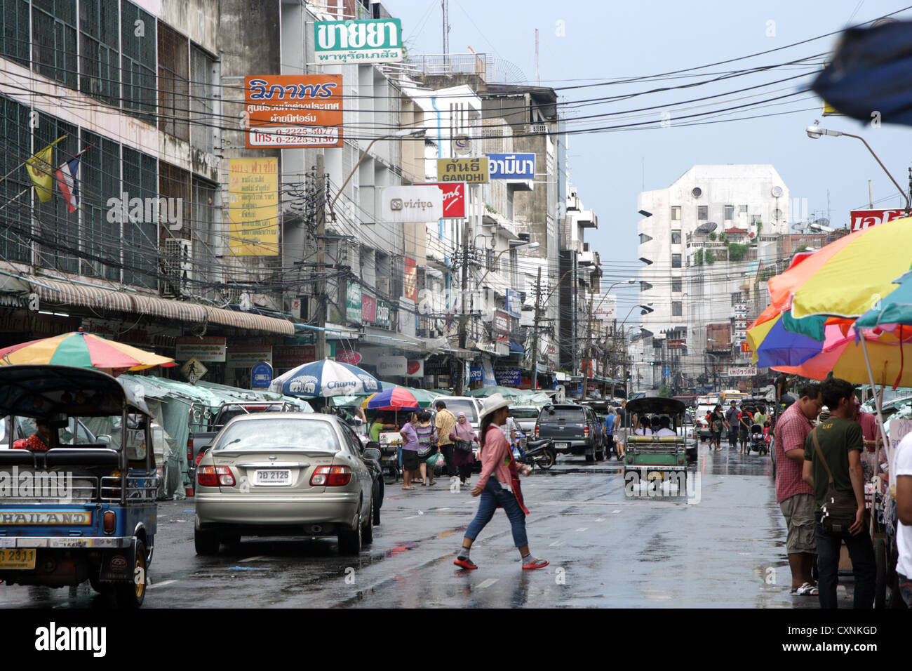 Phahurat road , Thaïlande's Little India , du quartier des tissus à Bangkok Banque D'Images