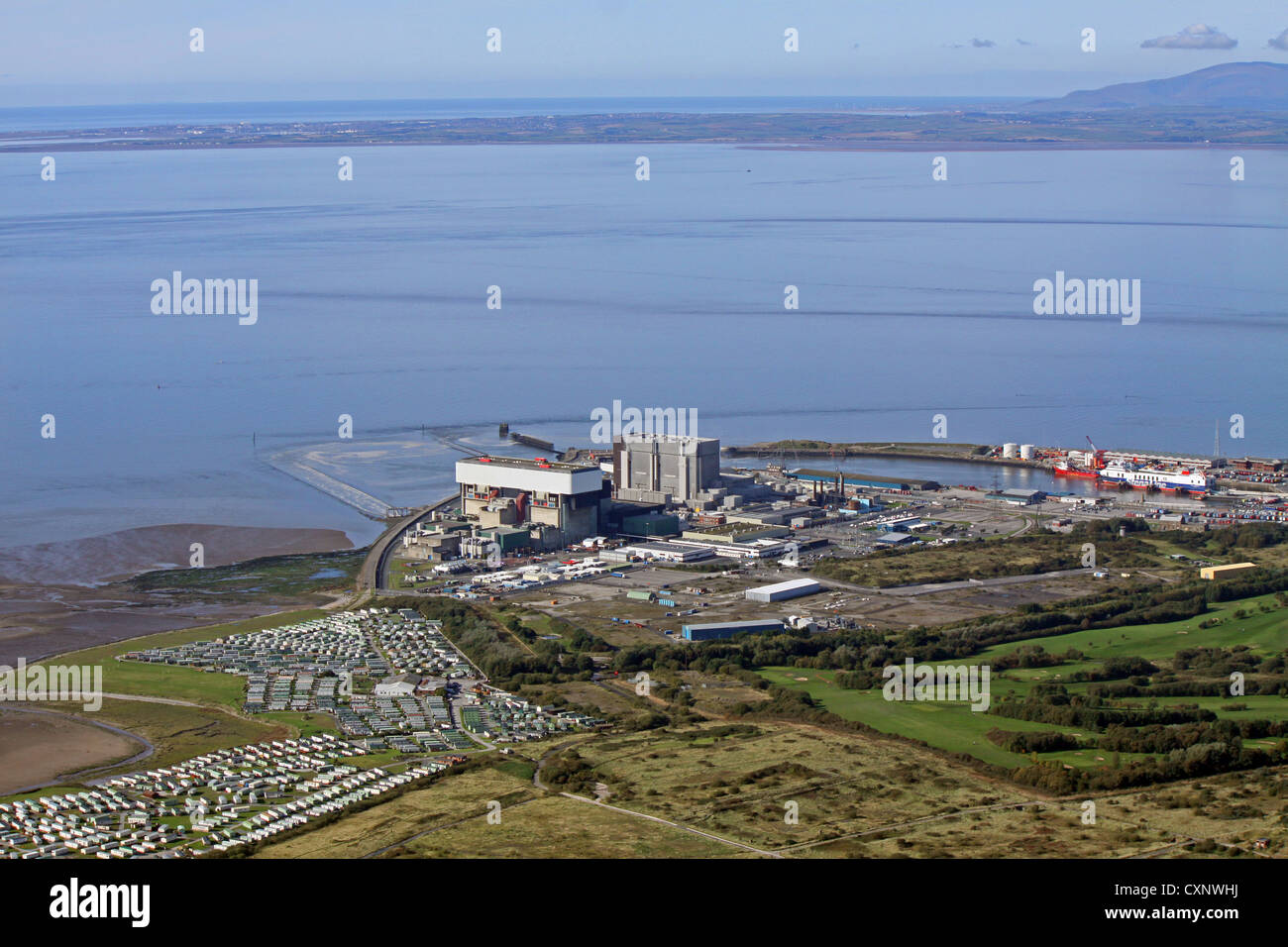 Vue aérienne de la centrale nucléaire d'Heysham Cumbria Banque D'Images