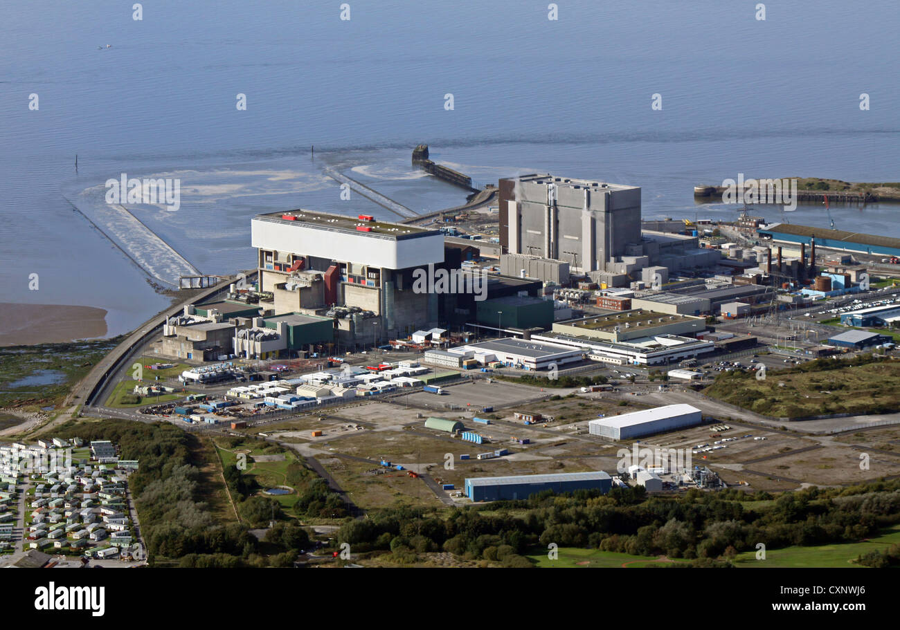 Vue aérienne de la centrale nucléaire d'Heysham en Cumbria Banque D'Images