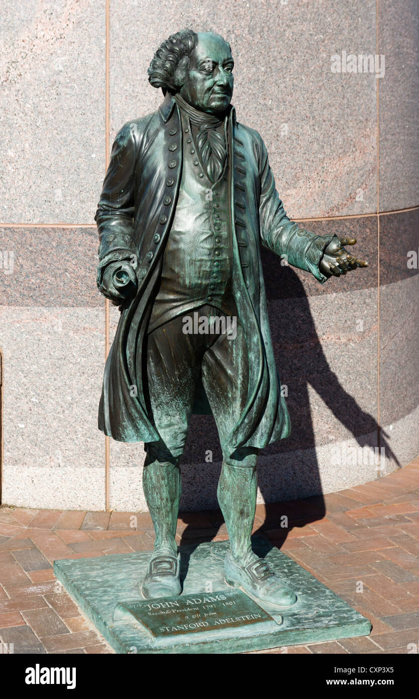 Le président John Adams, l'un d'une série de statues de bronze de présidents des États-Unis sur les coins de rue dans la région de Rapid City, Dakota du Sud, USA Banque D'Images