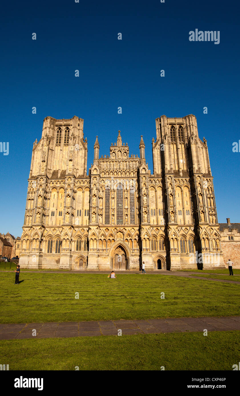La cathédrale de la ville de Wells. Somerset, Royaume-Uni. Banque D'Images