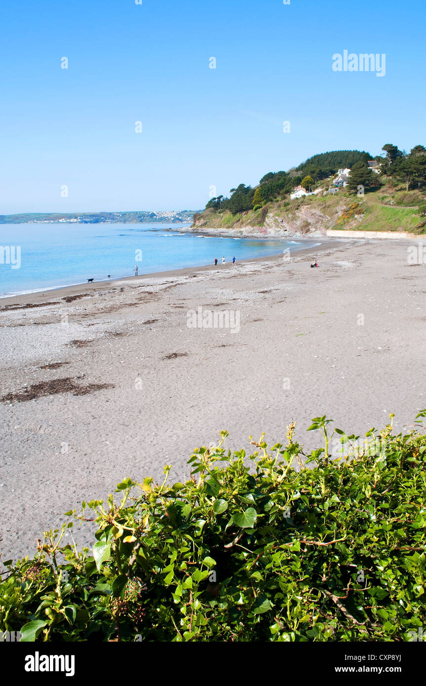 La plage de sable à Seaton à Cornwall, England, UK Banque D'Images