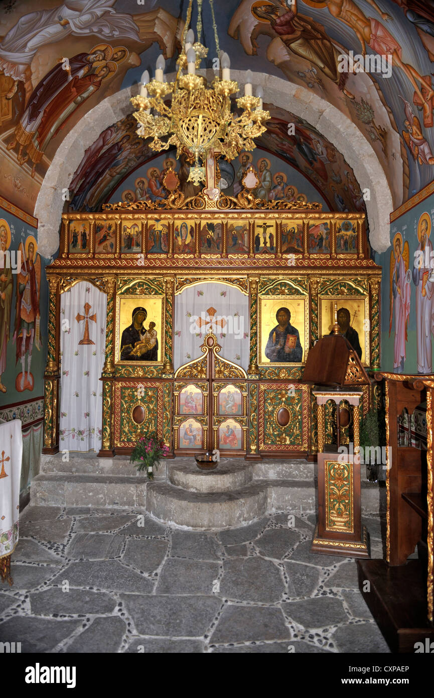 À l'intérieur de monastère d'Agios Ioannis à Kos, Grèce Banque D'Images