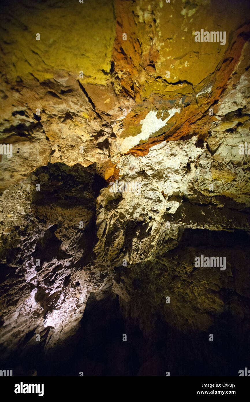 Les formations rocheuses à l'intérieur de Grotte du Vent, Wind Cave National Park, South Dakota, United States of America Banque D'Images