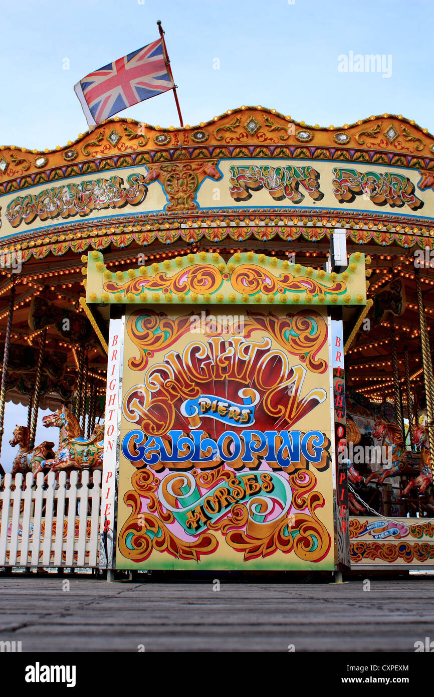 Carousel sur la jetée de Brighton Banque D'Images
