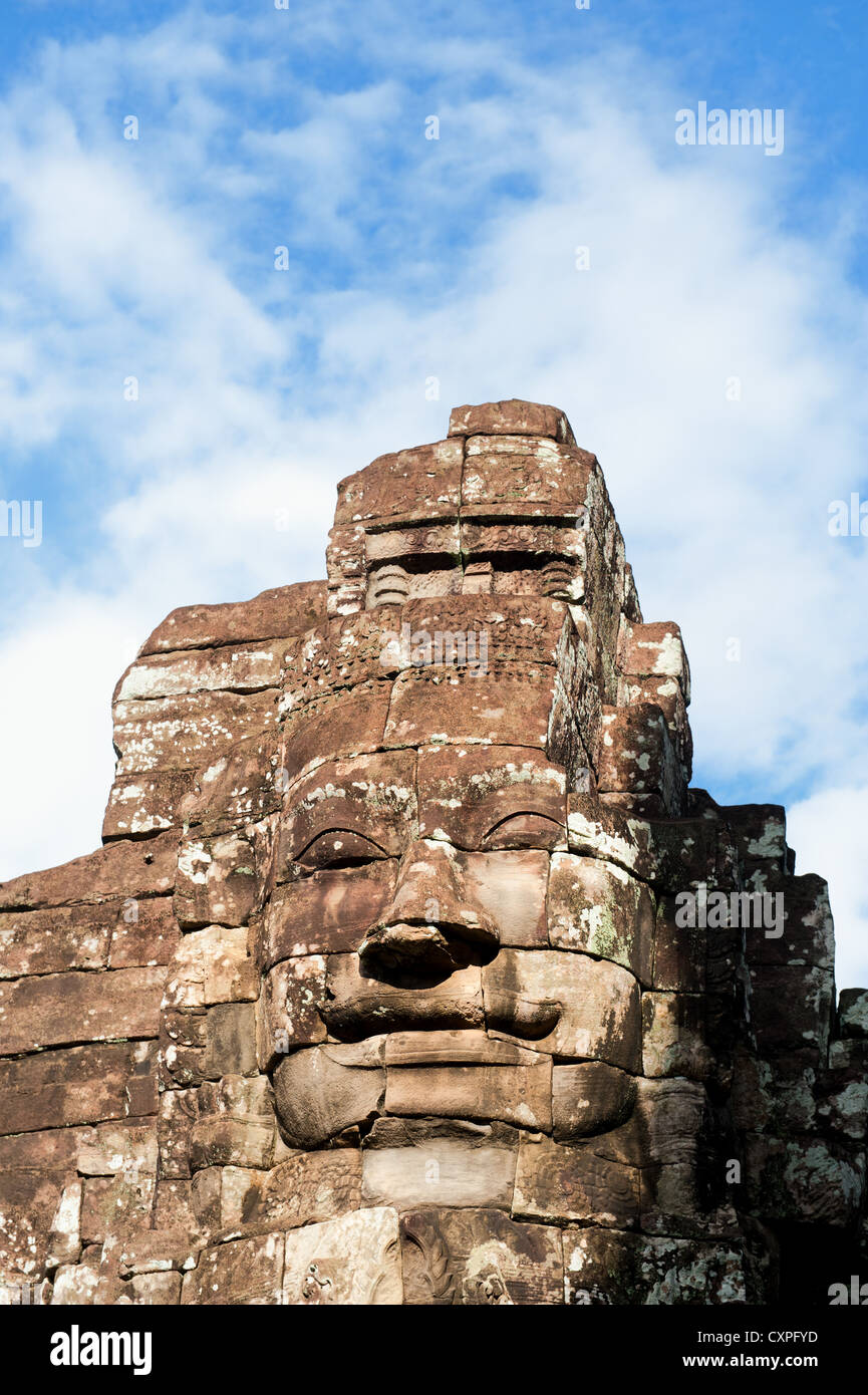 Le Bayon temple Khmer à Angkor au Cambodge. Banque D'Images