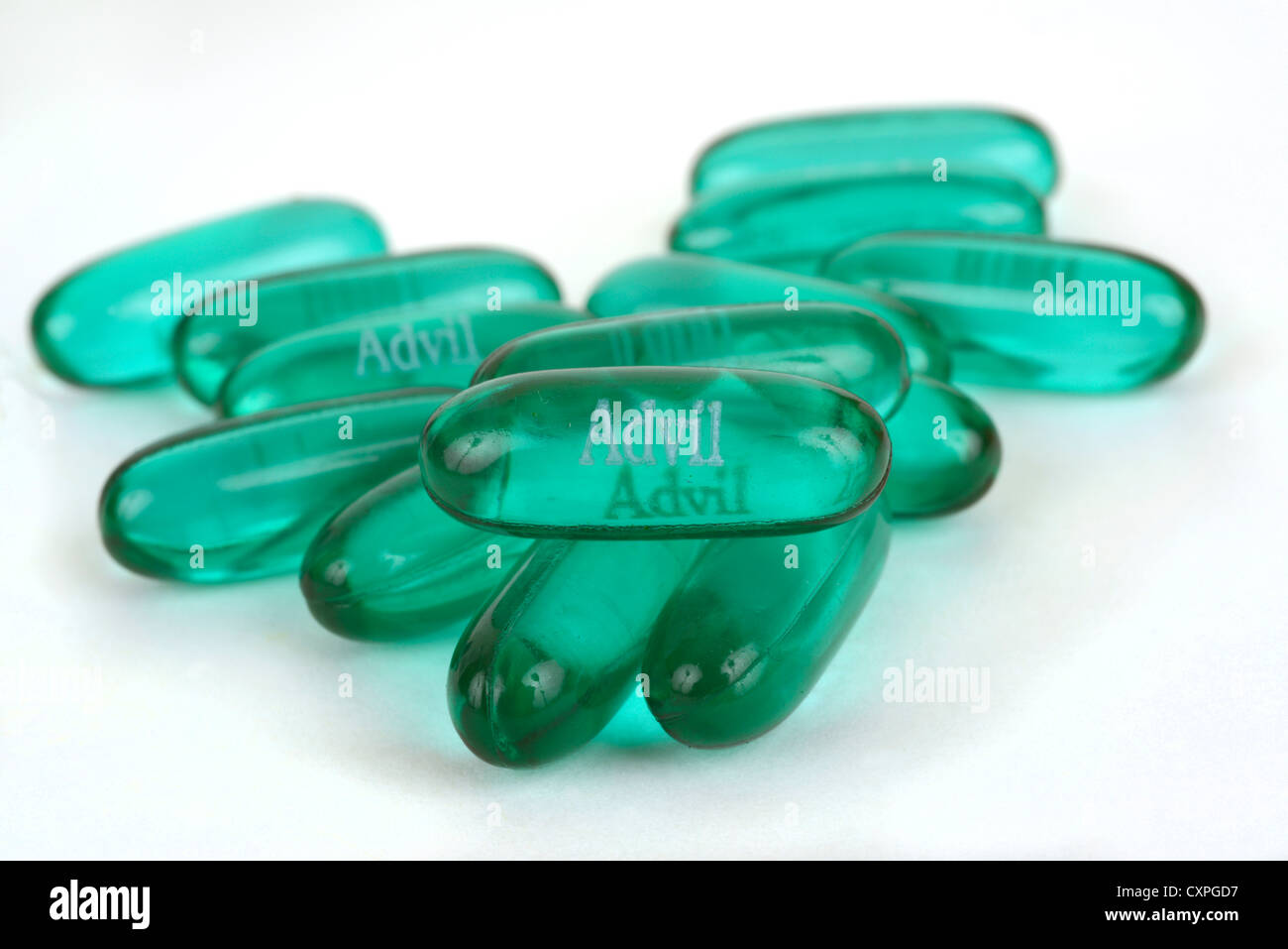 L'Advil gel liquide capsules. Banque D'Images