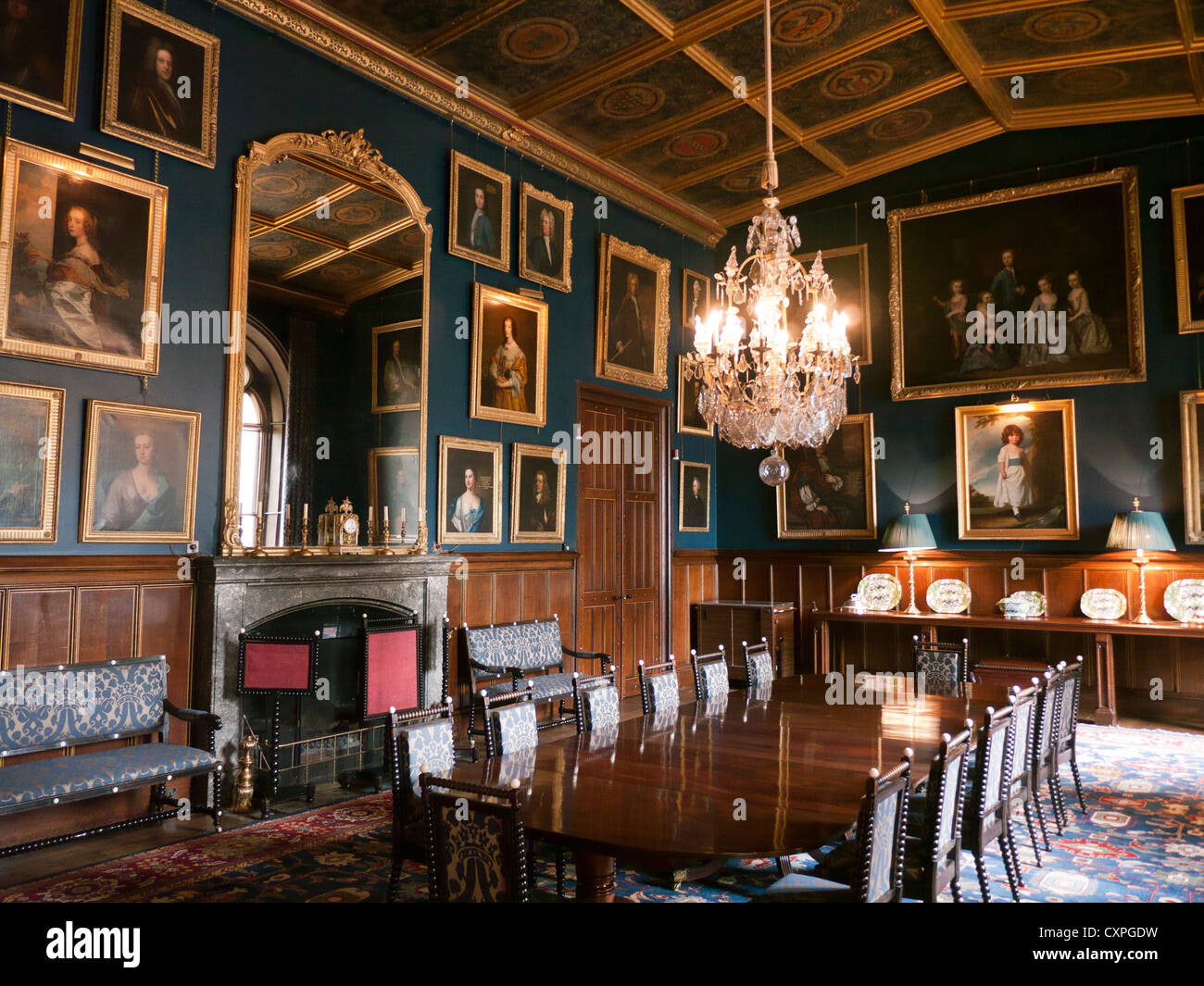 Salle à manger Eastnor Castle en Grande-Bretagne Banque D'Images