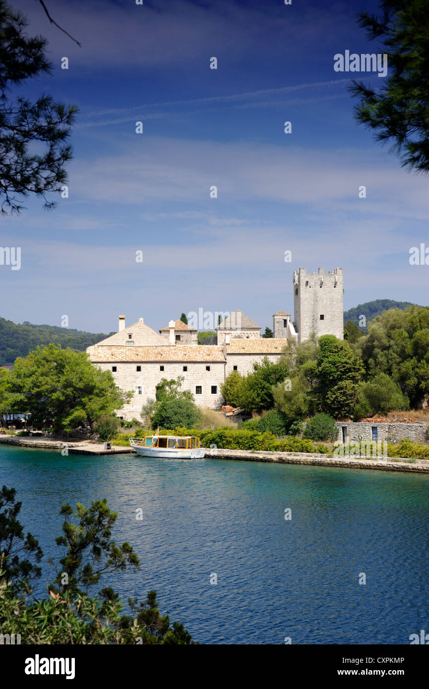 Croatie, Dalmatie, île de Mljet, monastère bénédictin Banque D'Images