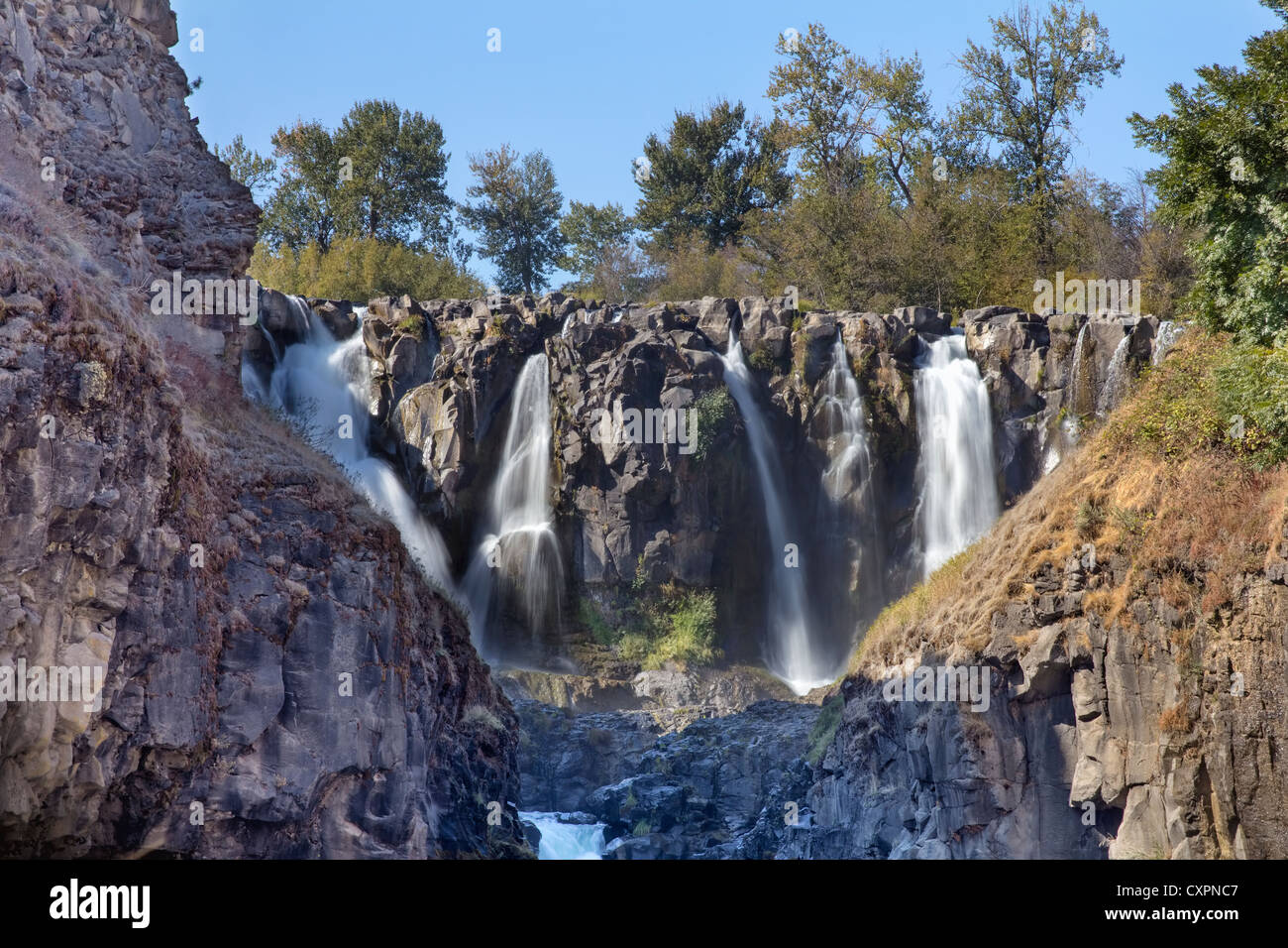 White River Falls State Park à Tygh Valley Cascades multiples Centre de l'Oregon Banque D'Images