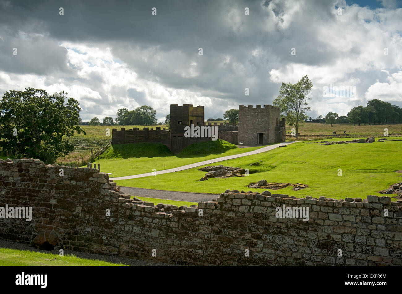 Le fort romain de Vindolanda reconstruit près de Bardon Mill est Patrimoine Mondial de l'UNESCO, le Northumberland. 8634 SCO Banque D'Images