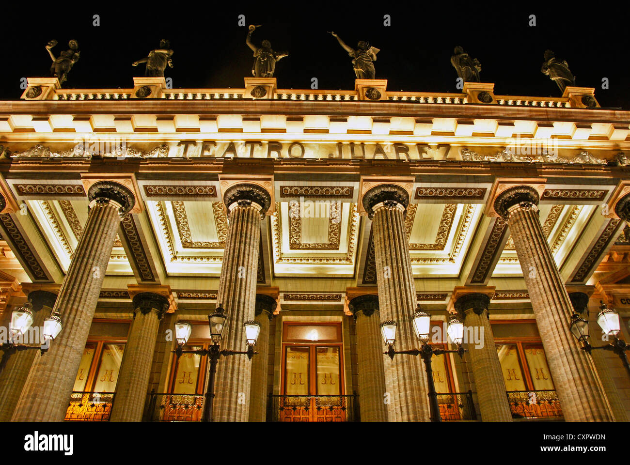 Teatro Juarez de Guanajuato en soir Banque D'Images