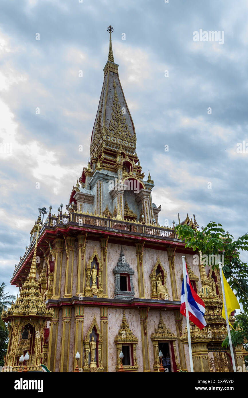 Wat Temple de Chalong à Phuket Banque D'Images