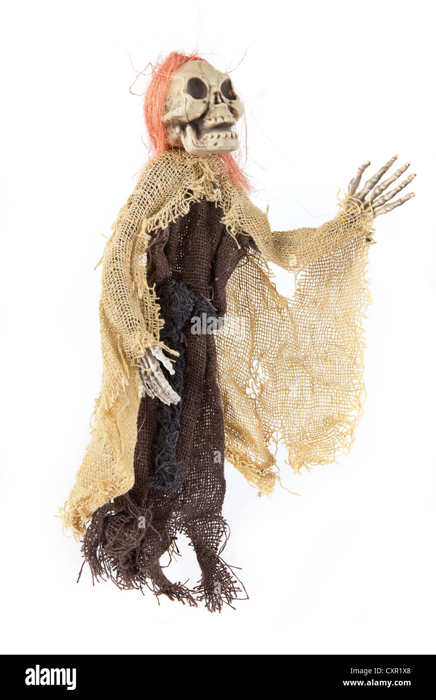 Scary Halloween squelette figure sur blanc Banque D'Images