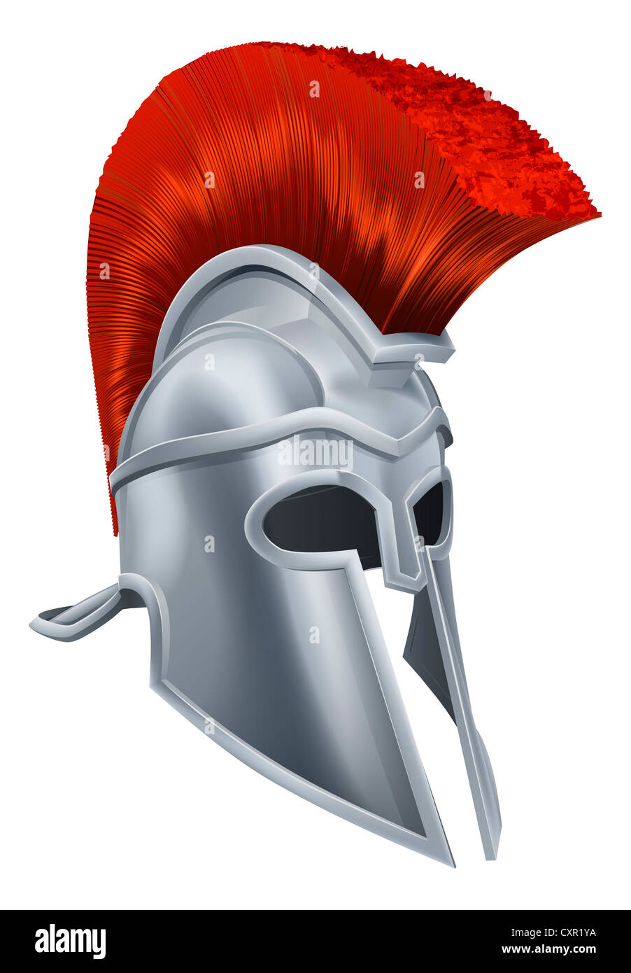 Illustration d'un guerrier grec ancien casque, casque, casque romain spartiate ou casque de Troie. Banque D'Images