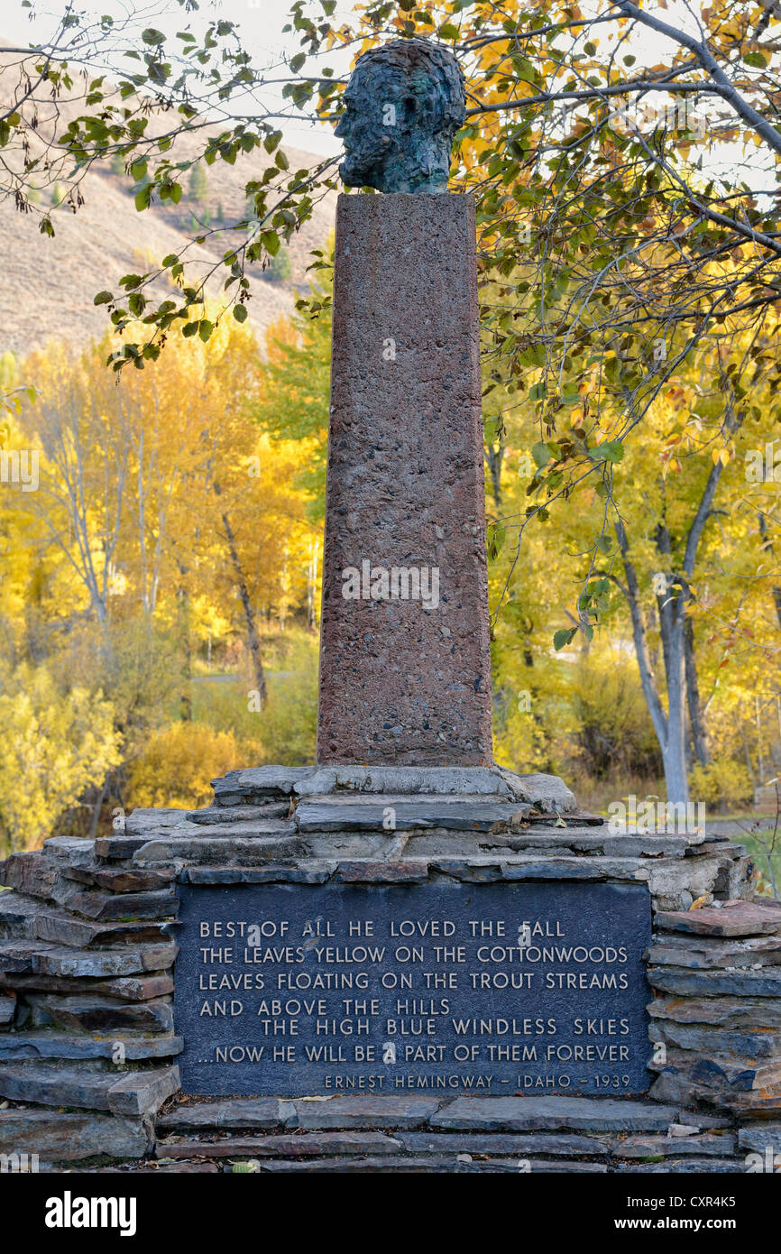Mémorial Ernest Hemingway, Trail Creek Valley, Sun Valley, Idaho, USA, PublicGround Banque D'Images