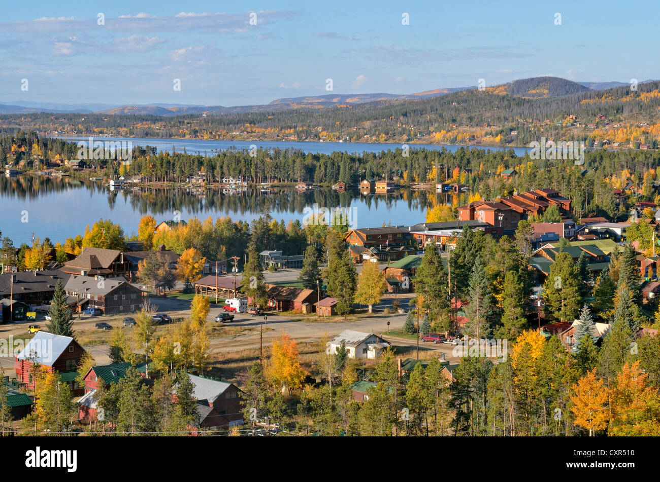 Grand Lac, le lac et la petite ville du même nom, Colorado, USA Banque D'Images
