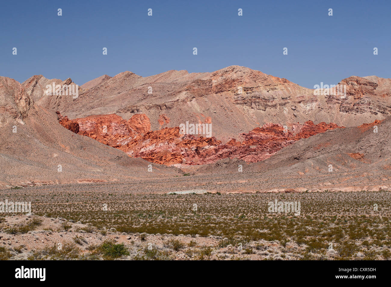 Bol de Fire, boueux, la montagne de grès aztèque, Lake Mead, Nevada, USA Banque D'Images