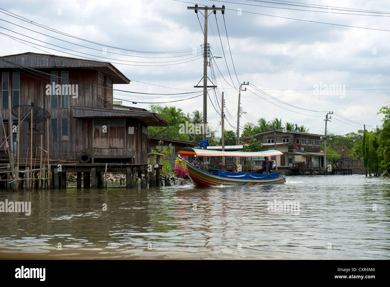 Khlong ou klong, canal à Bangkok, Thailande, Asie Banque D'Images