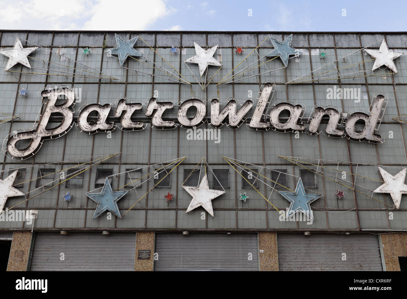 La façade et le panneau du marché de Barrowland et du lieu musical de Gallowgate à Glasgow, en Écosse, au Royaume-Uni Banque D'Images