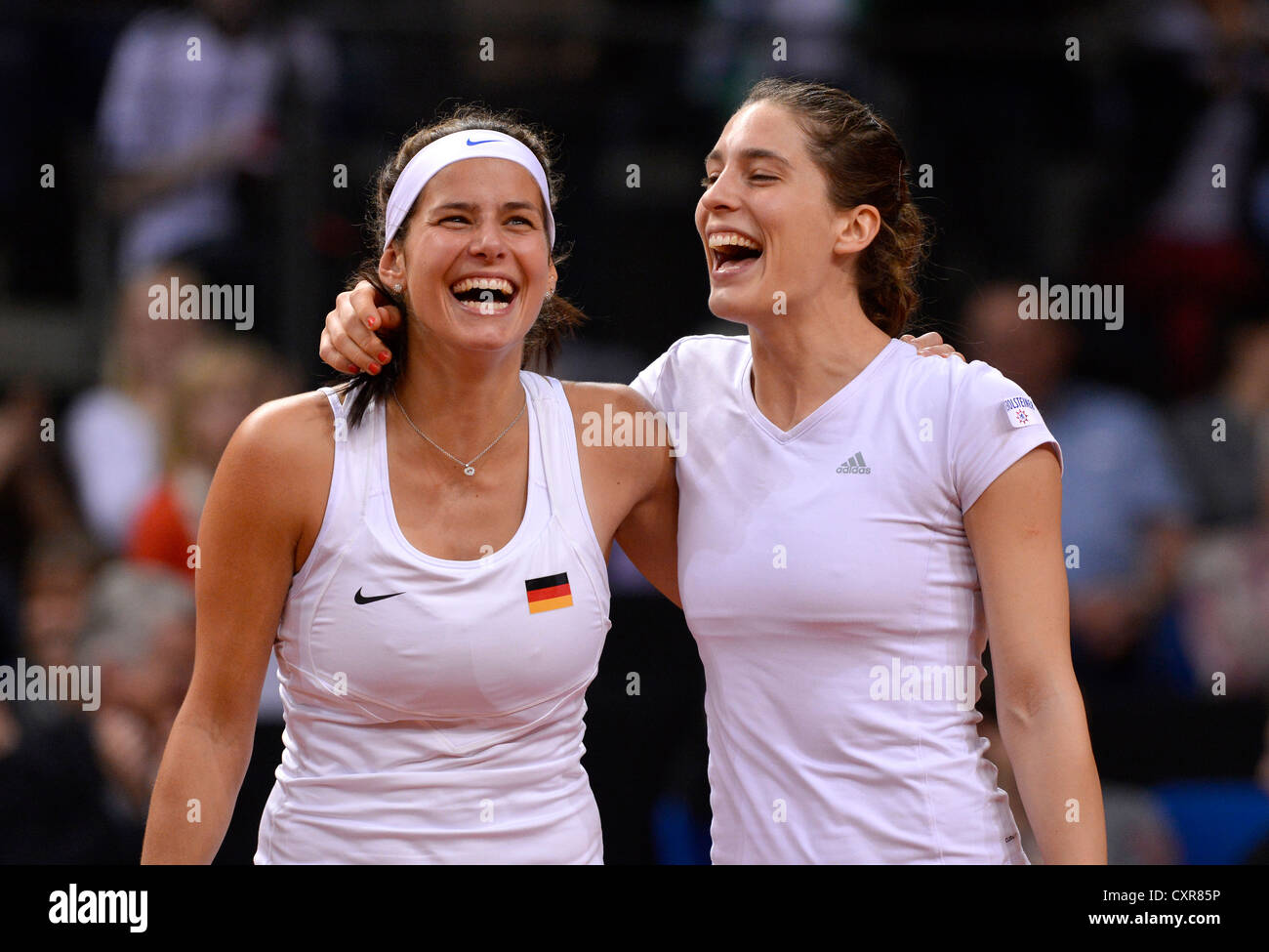 Julia Goerges et Andrea Petkovic, GER, femmes, doubles, Tennis FedCup, Fed Cup, les play-offs du groupe mondial, l'Allemagne contre l'Australie Banque D'Images