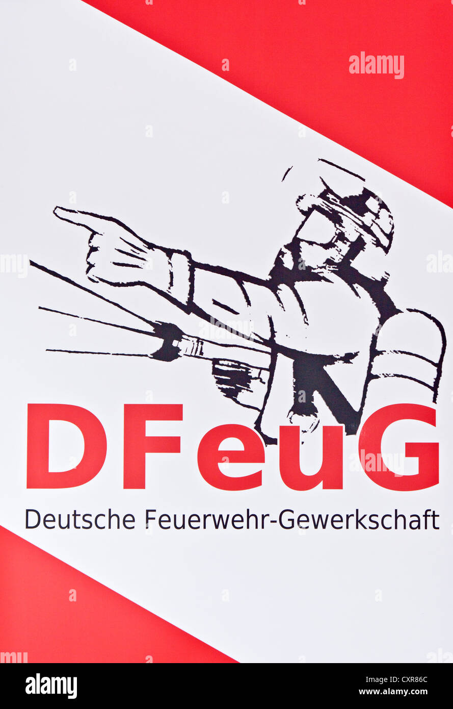 Bannière, DFeuG Feuerwehr-Gewerkschaft allemand, Deutsche, union des pompiers Banque D'Images