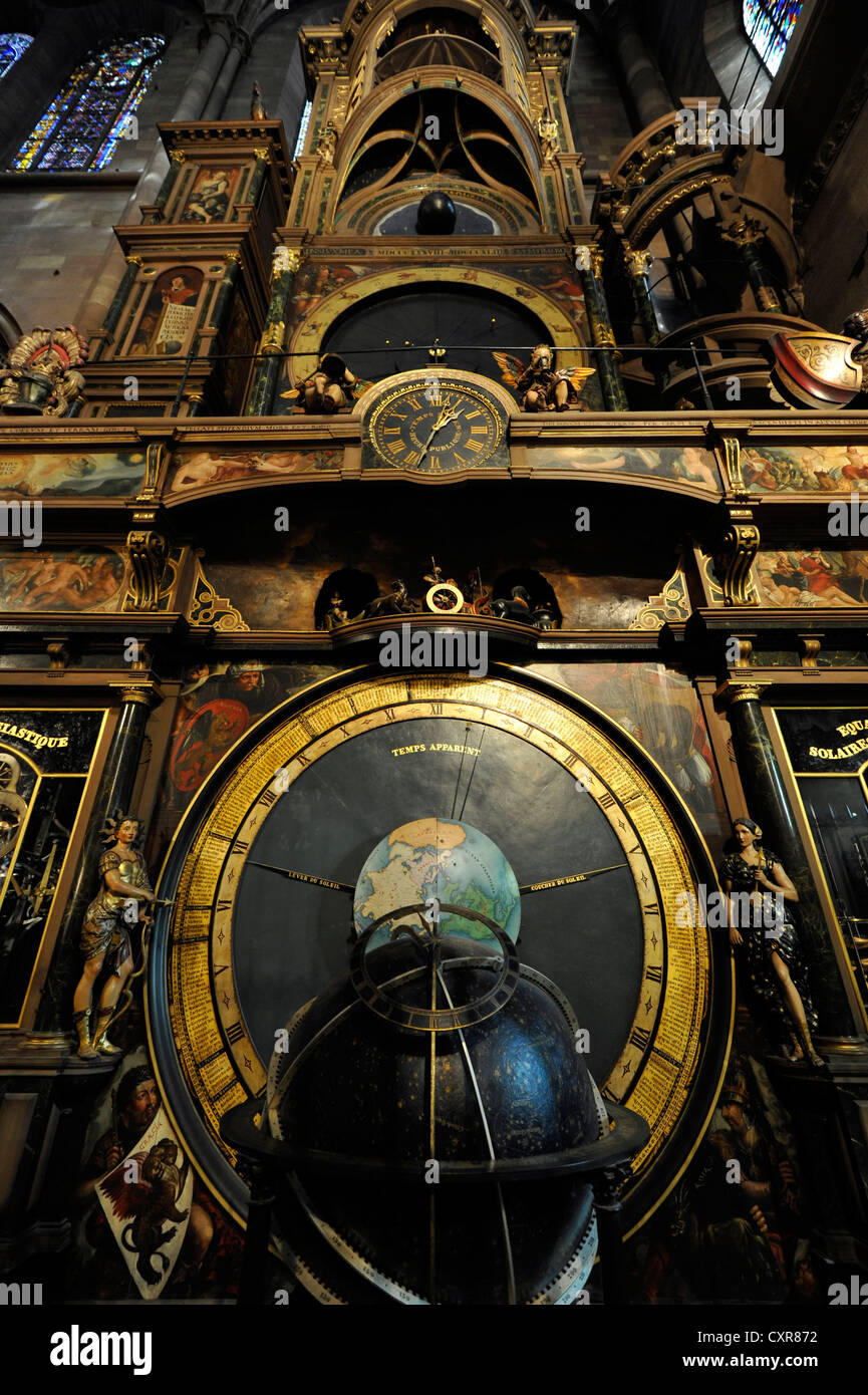 Horloge astronomique, vue de l'intérieur, la cathédrale de Strasbourg ou de la cathédrale de Notre Dame de Strasbourg, Cathédrale Banque D'Images